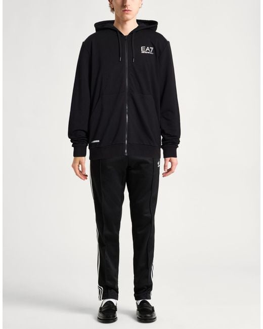 EA7 Black Sweatshirt Cotton, Polyester, Elastane for men