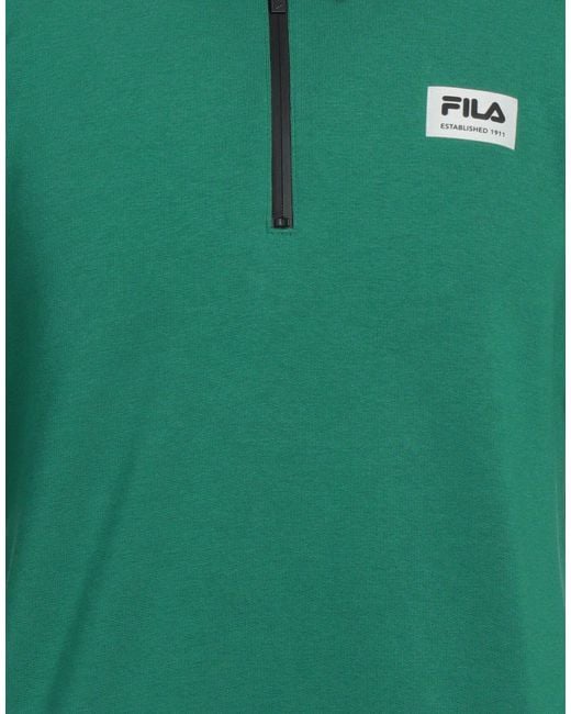 Fila Green Sweatshirt Cotton, Elastane for men