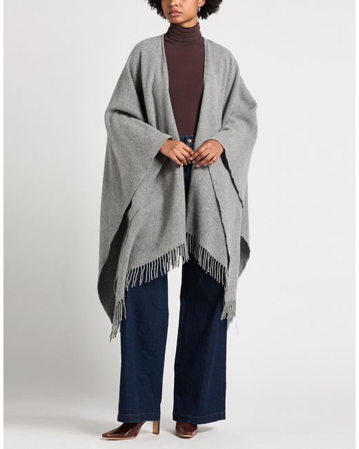 Purotatto Gray Cape Virgin Wool, Cashmere, Polyester
