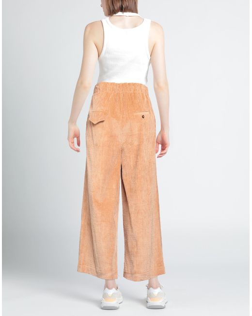 SOLOTRE Orange Pants Cotton, Viscose, Elastane