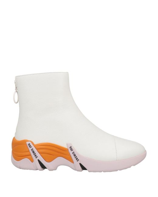 Raf Simons White Ankle Boots