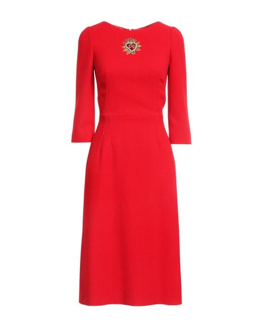 Dolce & Gabbana Red Midi Dress