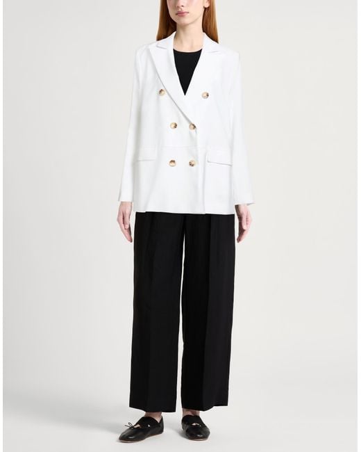Jijil White Blazer Viscose, Polyester
