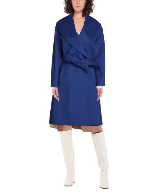 Annie P Blue Coat Virgin Wool, Polyamide, Cashmere