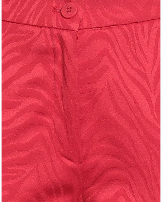 Caractere Red Pants Polyester, Viscose, Elastane