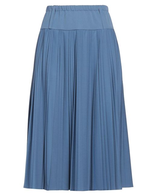 ViCOLO Blue Pastel Midi Skirt Polyester, Viscose, Elastane