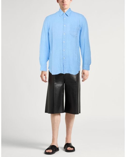 120% Lino Blue Shirt for men