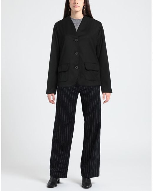 ALESSIA SANTI Black Blazer Polyester, Viscose, Elastane