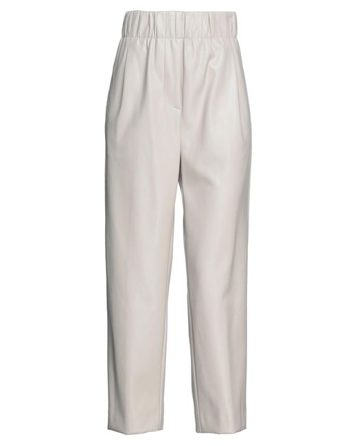 Jucca White Ivory Pants Polyester, Polyurethane