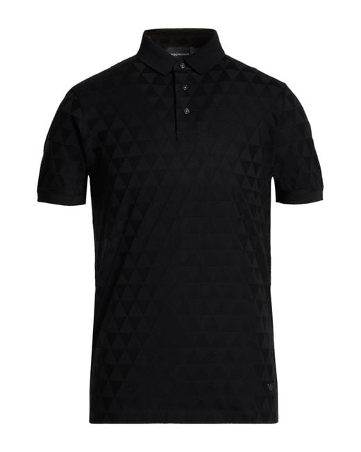 Emporio Armani Black Polo Shirts for men