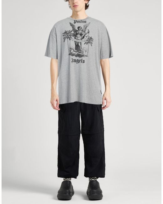 Palm Angels Gray T-Shirt Cotton for men