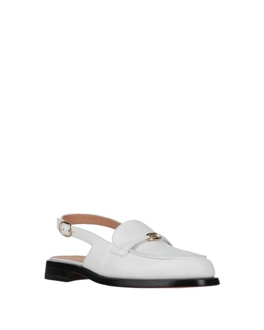 Santoni White Ballet Flats Leather