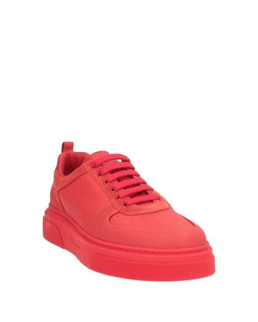 Ferragamo Red Sneakers Calfskin for men