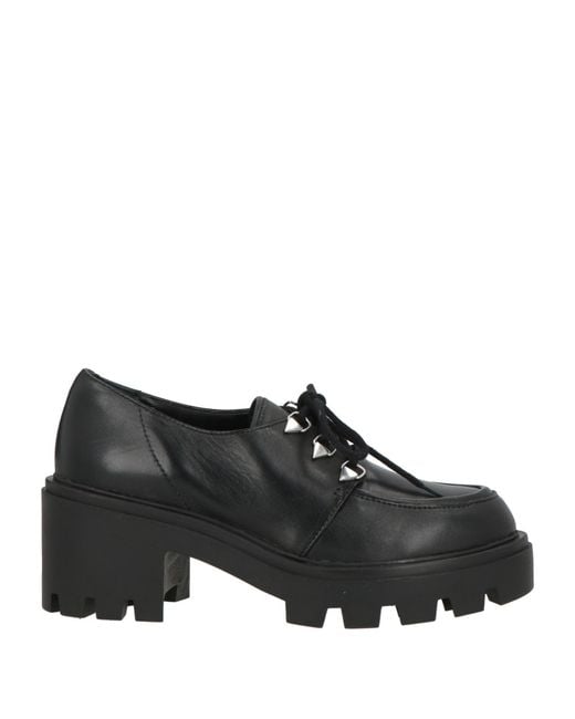 SCHUTZ SHOES Black Lace-Up Shoes Leather