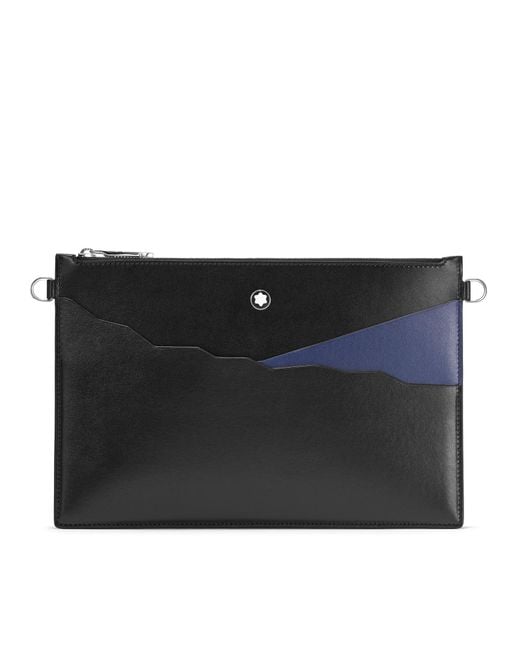 Montblanc Black Meisterstück Pouch -- Handbag Calfskin for men