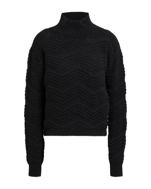 Haveone Black Turtleneck Acrylic, Polyester