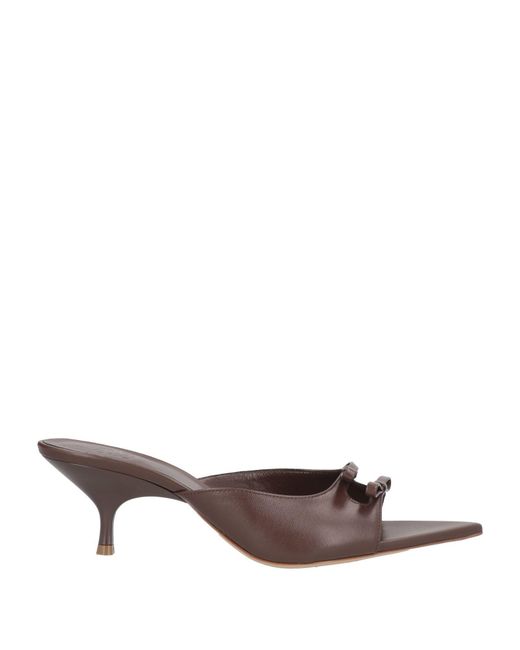 Gia Borghini Brown Dark Sandals Leather