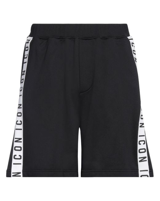 DSquared² Black Shorts & Bermuda Shorts Polyamide, Cotton, Elastane for men