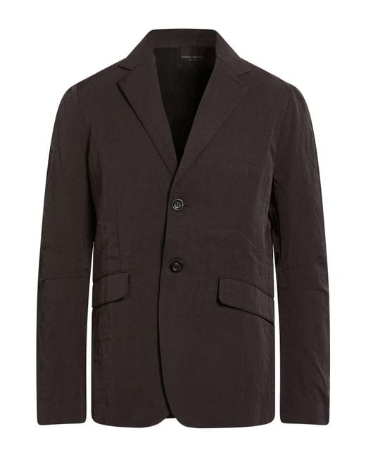 Roberto Collina Black Blazer Polyester, Linen for men