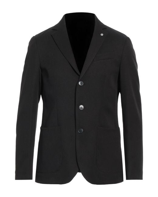 Liu Jo Black Blazer Polyester, Wool, Elastane for men