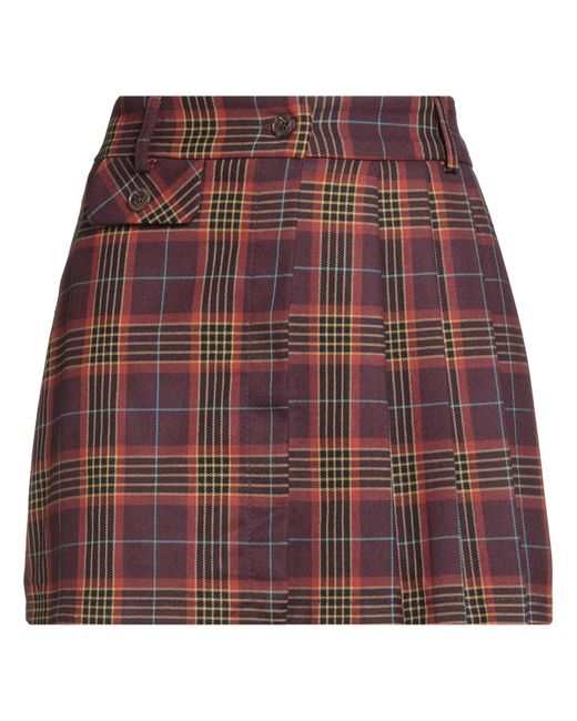 Motel Red Mini Skirt Polyester, Viscose, Elastane