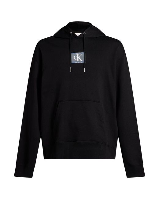 Calvin Klein Black Sweatshirt Cotton, Recycled Polyester for men