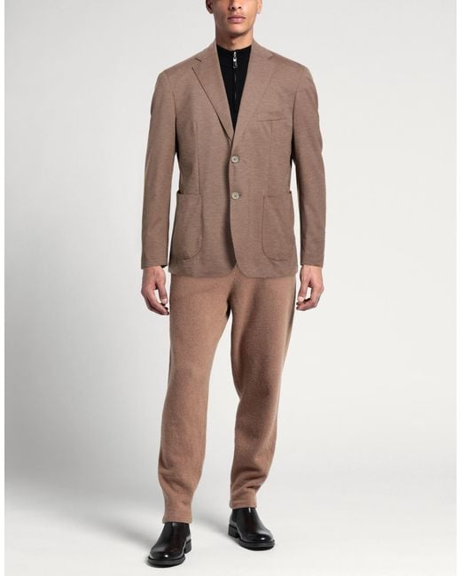 TWENTY-ONE by ANTONIO CARNEVALE Brown Blazer Polyester, Polyamide, Elastane for men