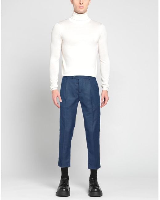 Daniele Alessandrini Blue Pants Polyester, Viscose, Elastane for men