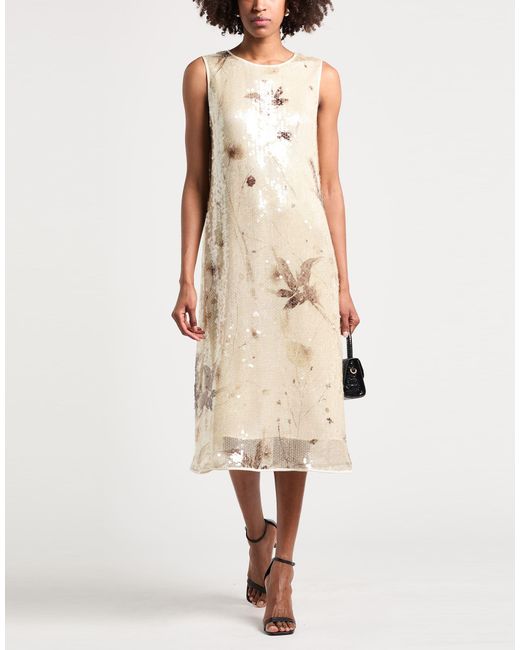 Peserico Natural Midi Dress Wool, Acrylic, Cotton, Viscose