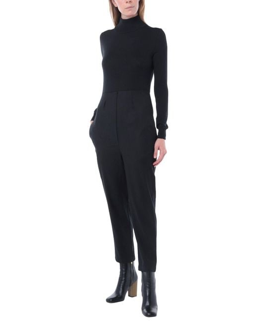 Semicouture Blue Jumpsuit Virgin Wool, Polyester, Synthetic Fibers, Wool, Acrylic