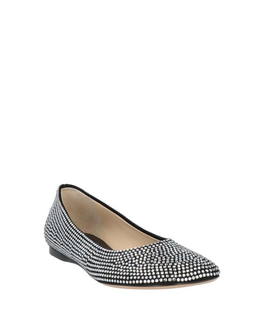 Loewe Gray Ballet Flats Leather