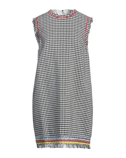 MSGM Gray Mini Dress Viscose, Linen, Polyester, Cotton