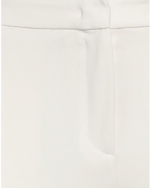 Pinko White Ivory Pants Polyester, Viscose, Elastane