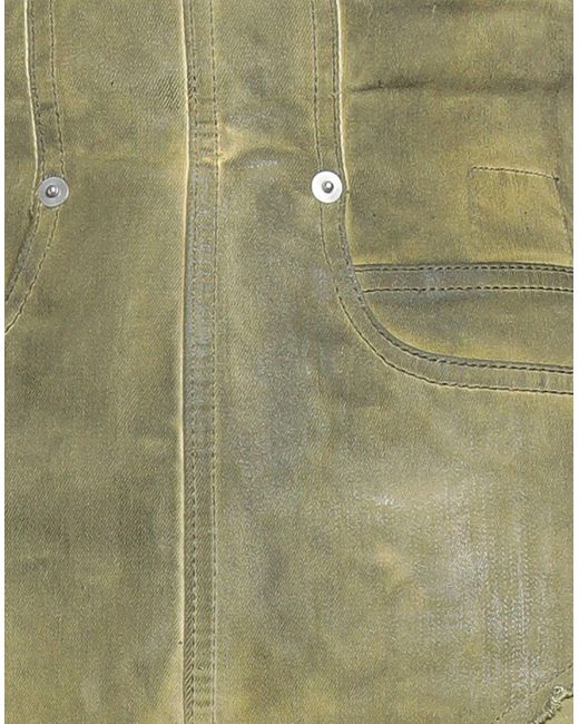 Rick Owens Green Denim Shorts