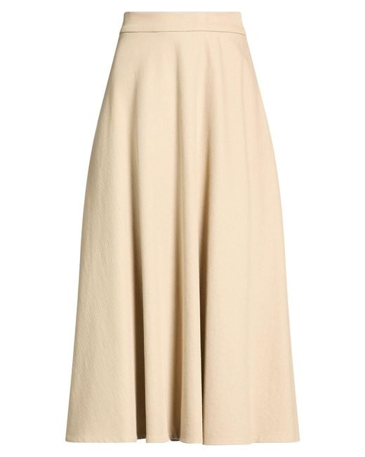 Brunello Cucinelli Natural Midi Skirt Cotton, Wool