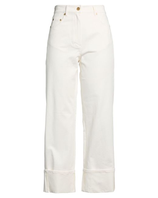 Max Mara White Pants Cotton, Elastane