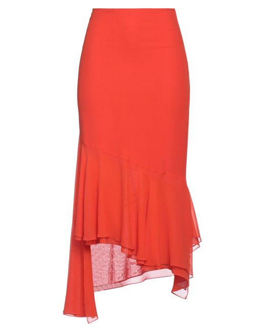 ANDAMANE Red Midi Skirt