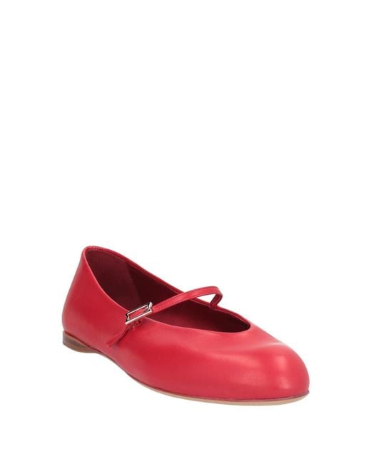 Max Mara Red Ballet Flats