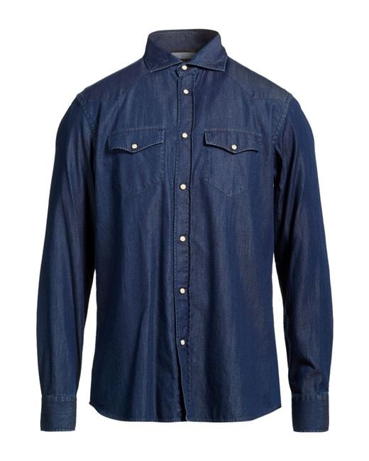 Moorer Blue Denim Shirt for men