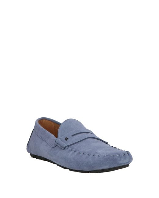 Baldinini Blue Slate Loafers Leather for men