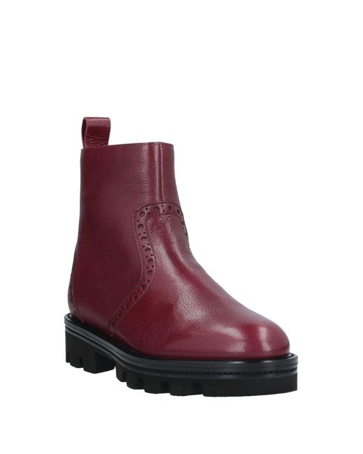 Pas De Rouge Leather Ankle Boots in Maroon (Purple) - Lyst