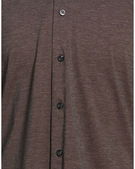 Xacus Brown Shirt Polyamide, Elastane for men