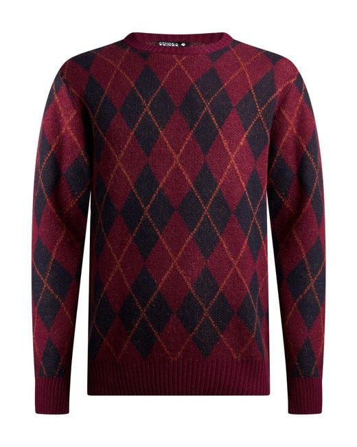Andrea Fenzi Red Plum Sweater Wool, Viscose, Polyamide, Cashmere for men