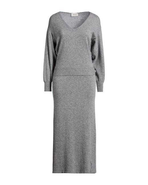 ViCOLO Gray Midi Dress Viscose, Polyamide, Wool, Cashmere