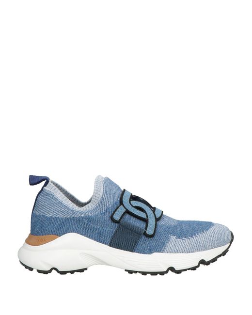 Tod's Blue Sneakers Leather, Textile Fibers