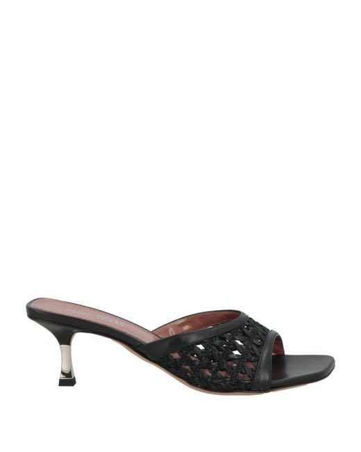 Paris Texas Black Sandals Straw, Calfskin