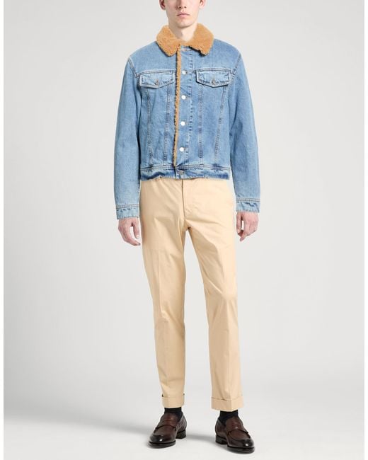 Bally Blue Denim Outerwear Cotton, Shearling for men