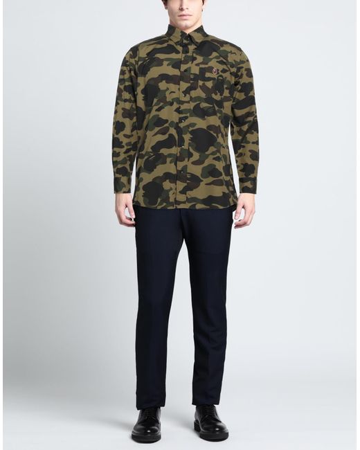 Camicia di A Bathing Ape in Green da Uomo