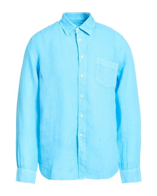 120% Lino Blue Shirt Linen for men