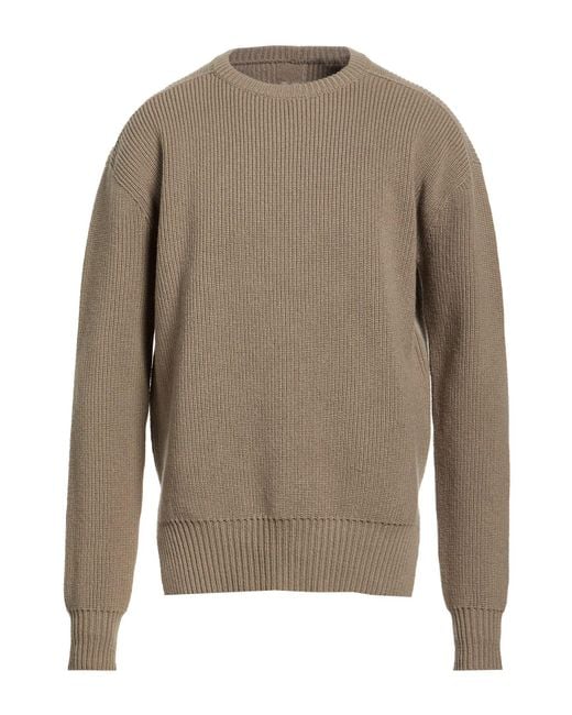 Rick Owens Gray Khaki Sweater Virgin Wool for men